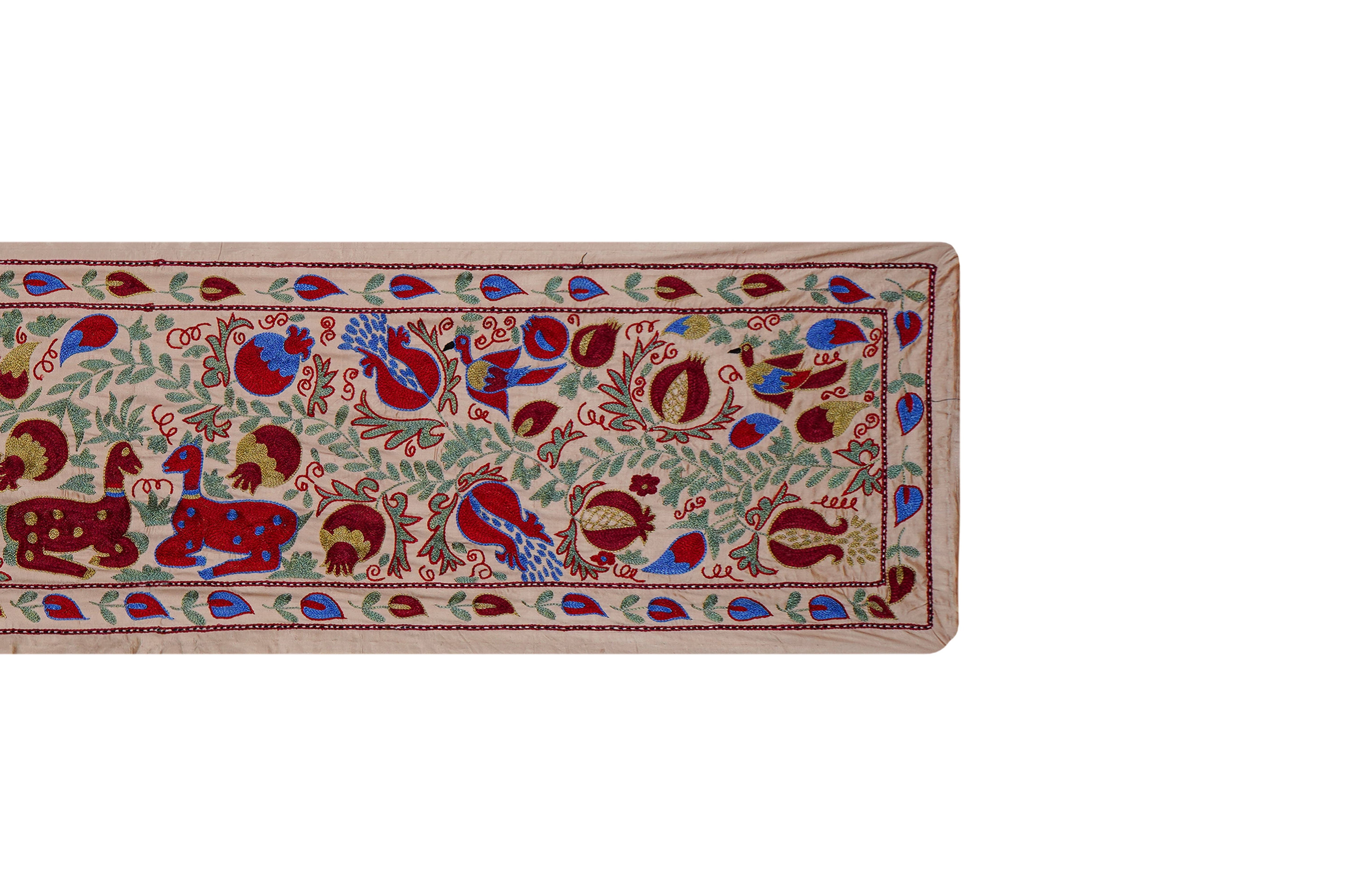 Hand-Embroidered Suzani Table Runner 1'9'' x 6'2''