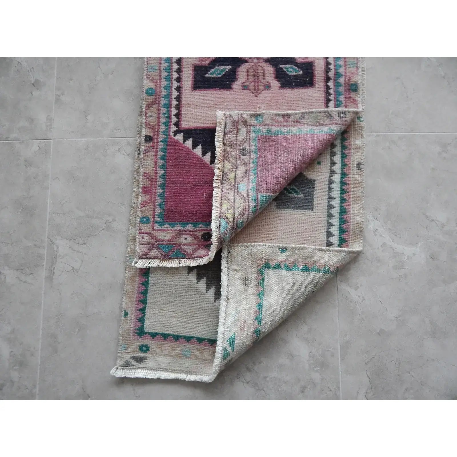 Vintage Oushak Yastik Rugs Set of 2 | 19'' x 35''