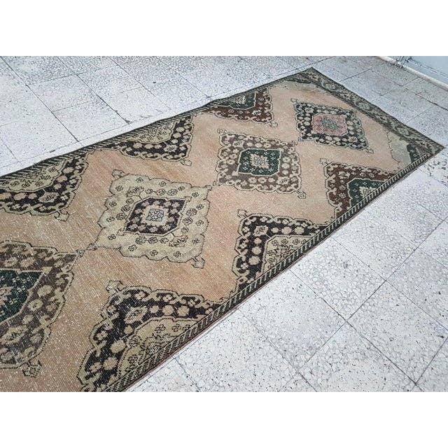 Vintage Turkish Anatolian Oushak Runner 3'8'' x 12'8''