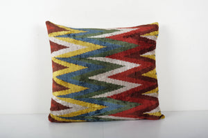 Silk Ikat Velvet Pillow Cover | 26'' x 26''