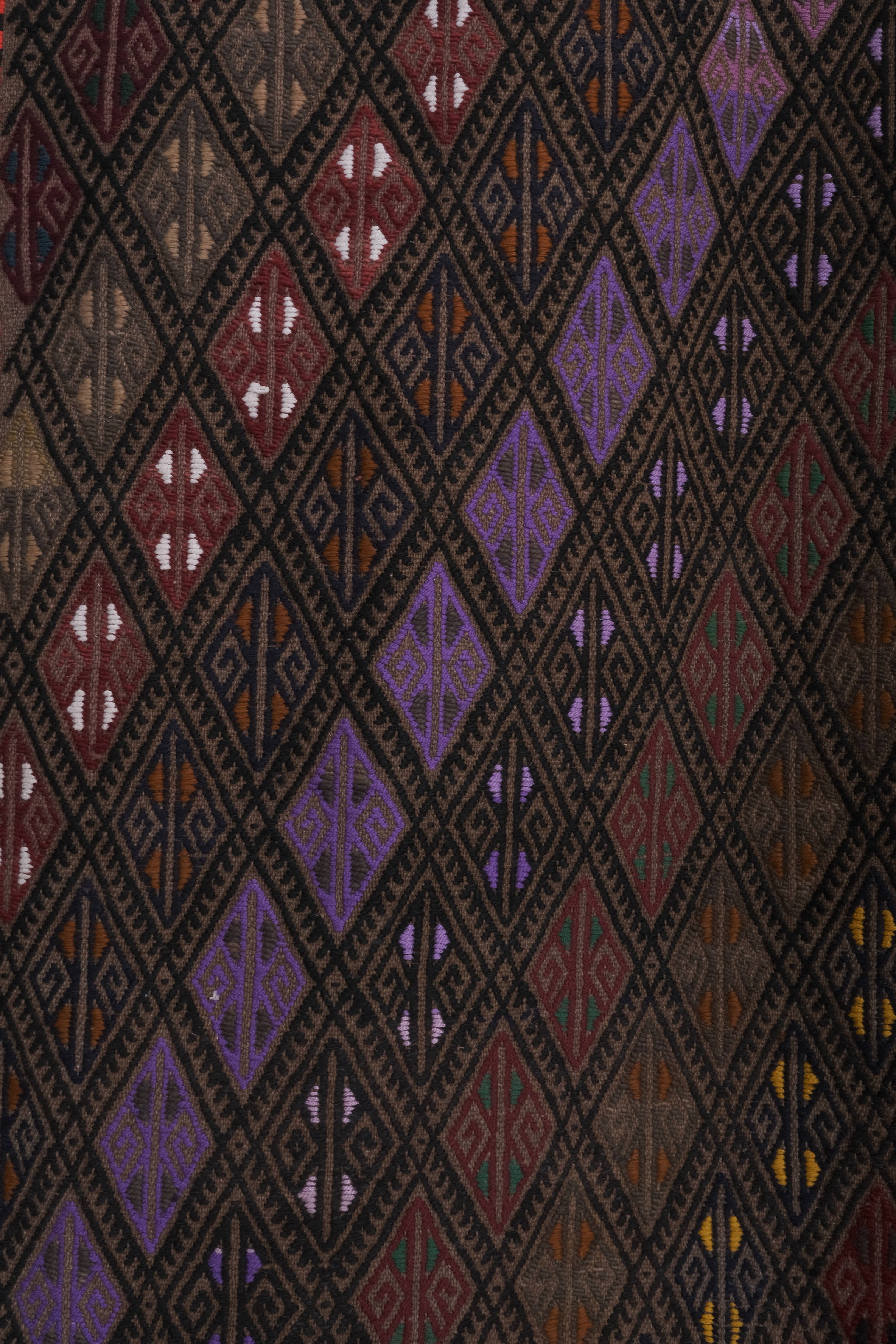 Vintage Turkish Kilim Runner 2'2'' x 16'1''