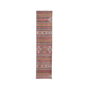 Vintage Turkish Kilim Runner 2'6'' x 11'7''