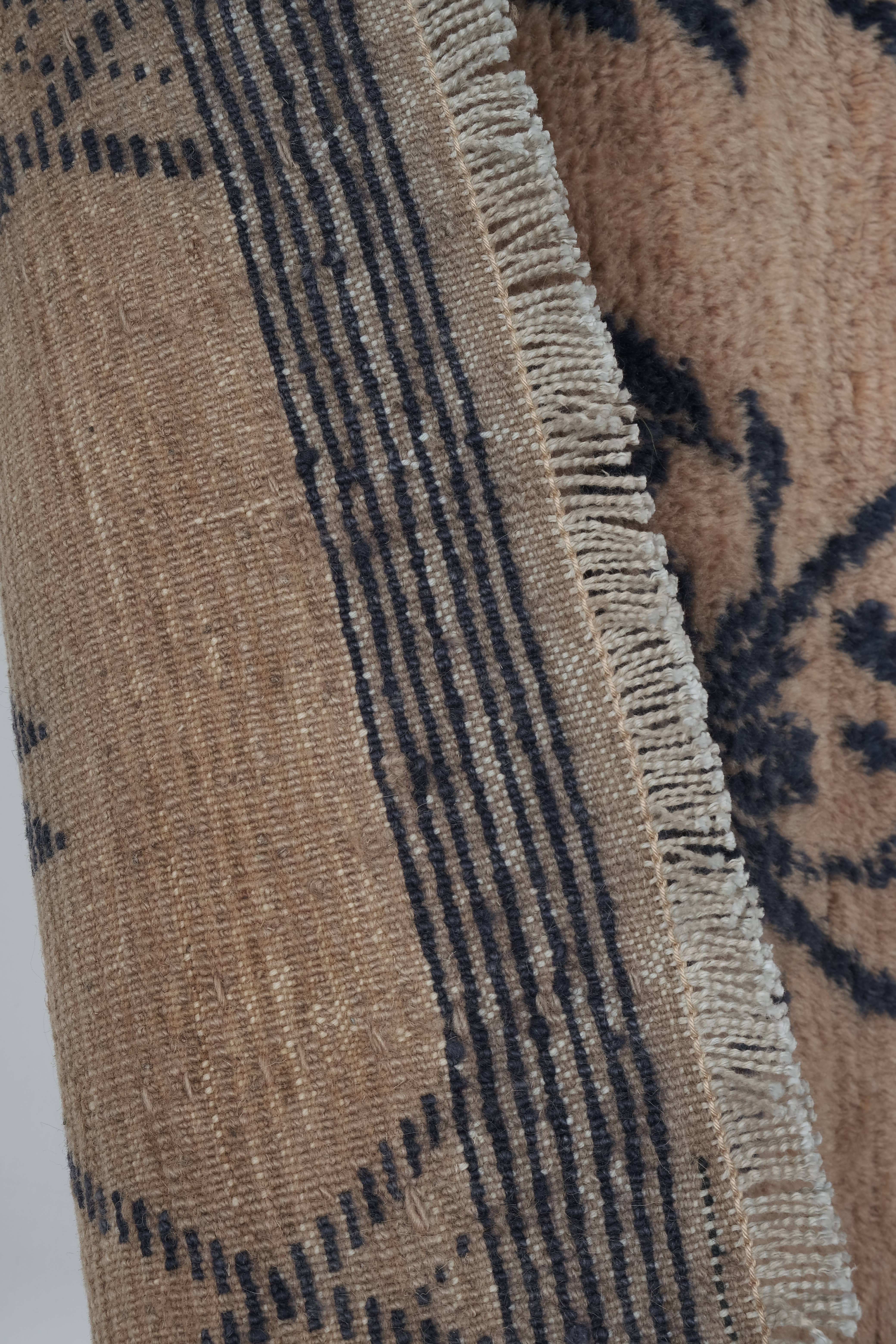 Vintage Turkish Shaggy Rug 3'9'' x 5'4''