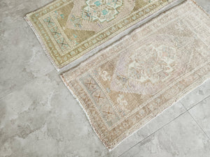 Vintage Turkish Yastik Rugs Set of 2 | 20'' x 39''