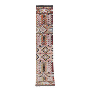 Vintage Turkish Kilim Runner 2'7'' x 13'11''