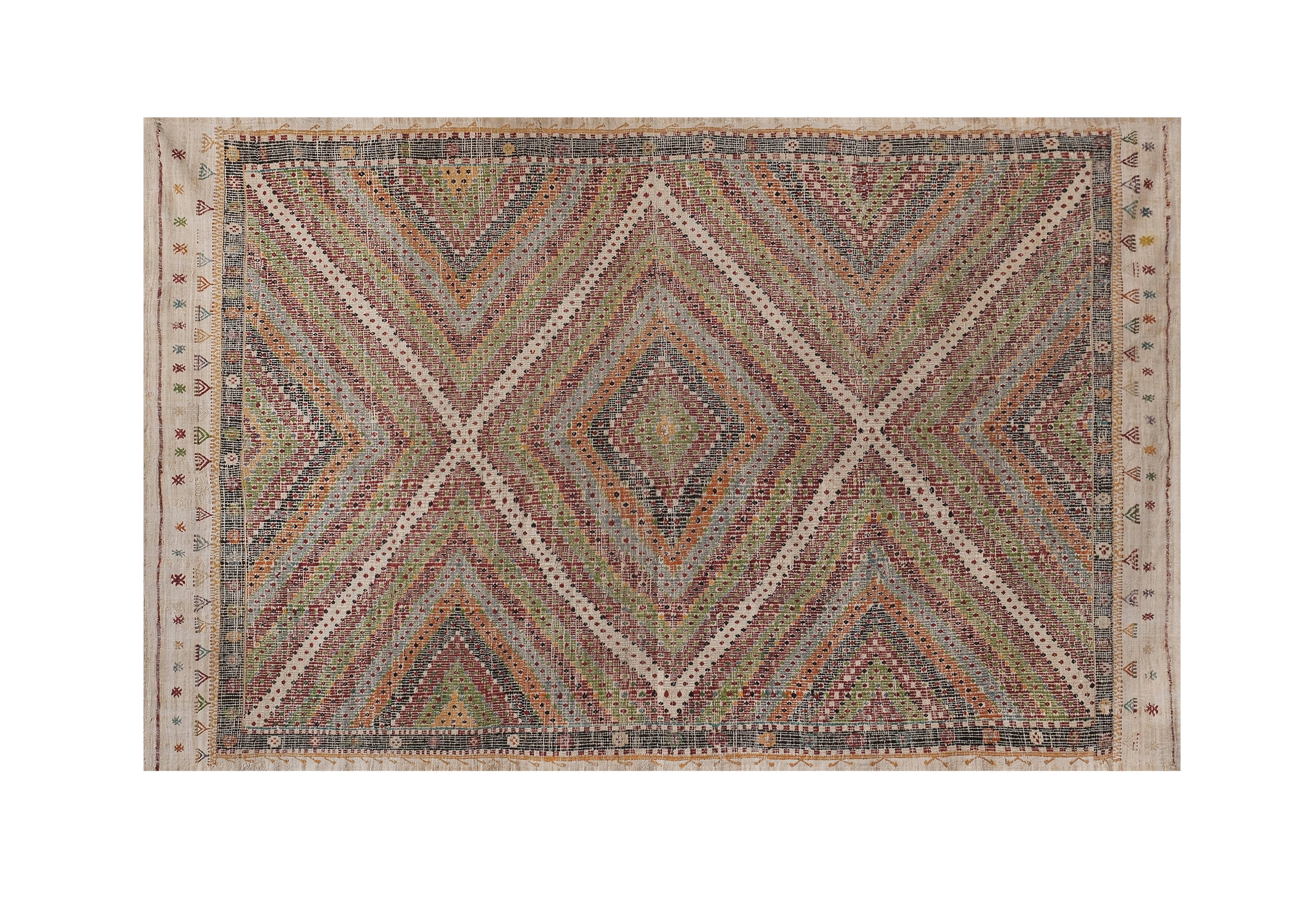 Vintage Turkish Kilim Rug 6'8'' x 10'4''