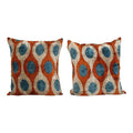 Silk Ikat Velvet Pillow Cover Set of 2 | 24'' x 24''