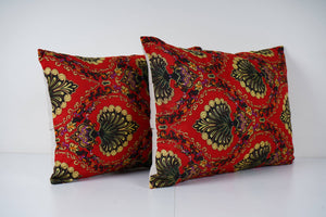 Uzbek Roller Printed Pillow Cover Set of 2 | 16'' x 22''