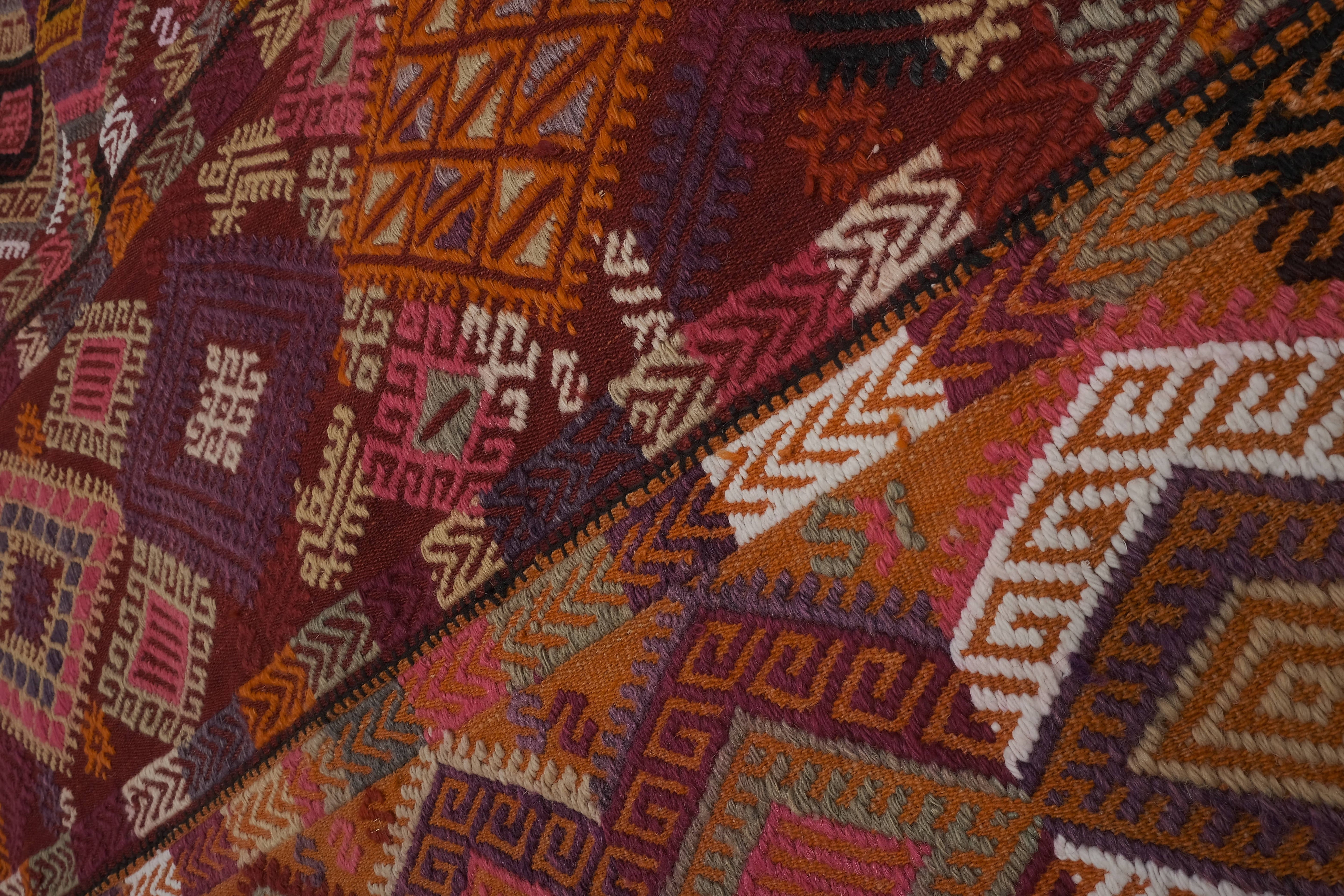 Vintage Sivas Kilim Rug 4'6'' x 10'4''