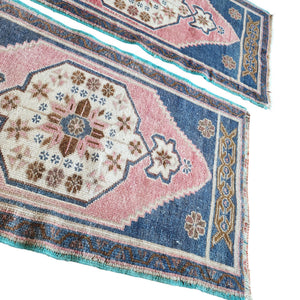 Vintage Turkish Yastik Rugs Set of 2 | 22'' x 36''