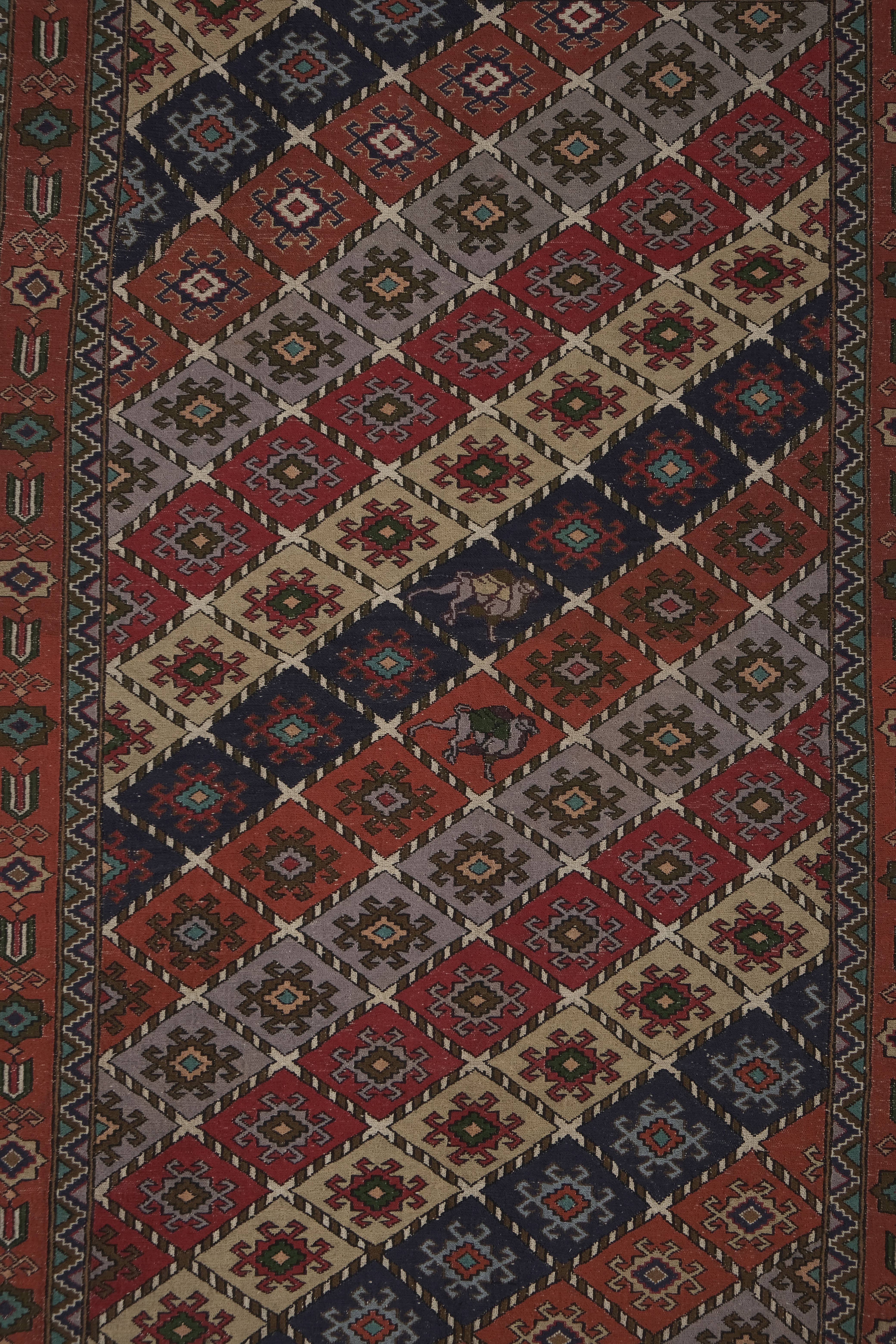 Vintage Turkish Kilim Rug 4'2'' x 6'5''
