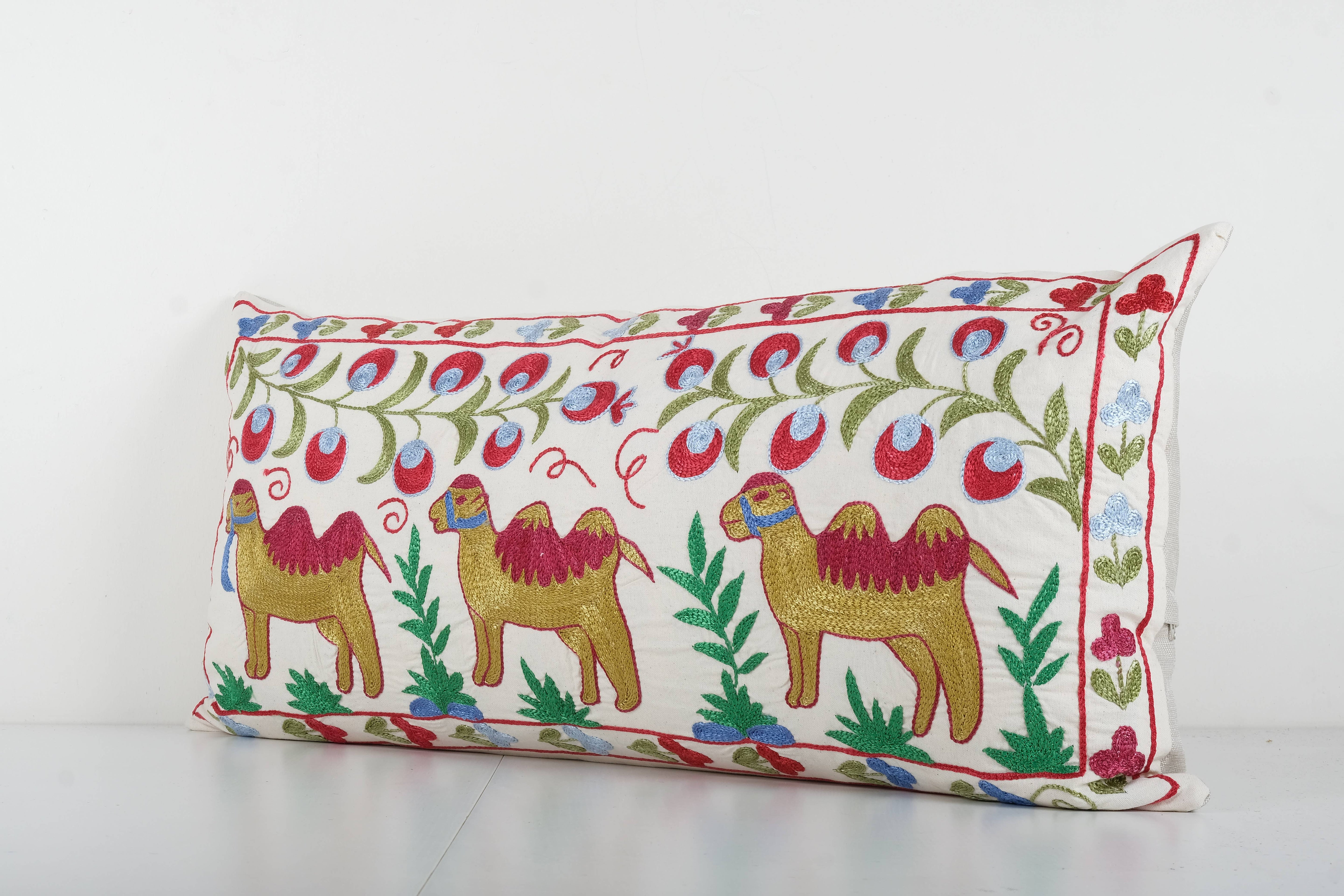 Camel Suzani Bedding Pillow Cover | 18'' x 38''