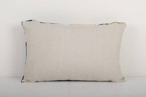 Silk Ikat Patchwork Velvet Pillow Cover | 15'' x 22''