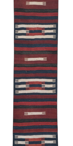 Vintage Turkish Kilim Runner 2'7'' x 23'2''