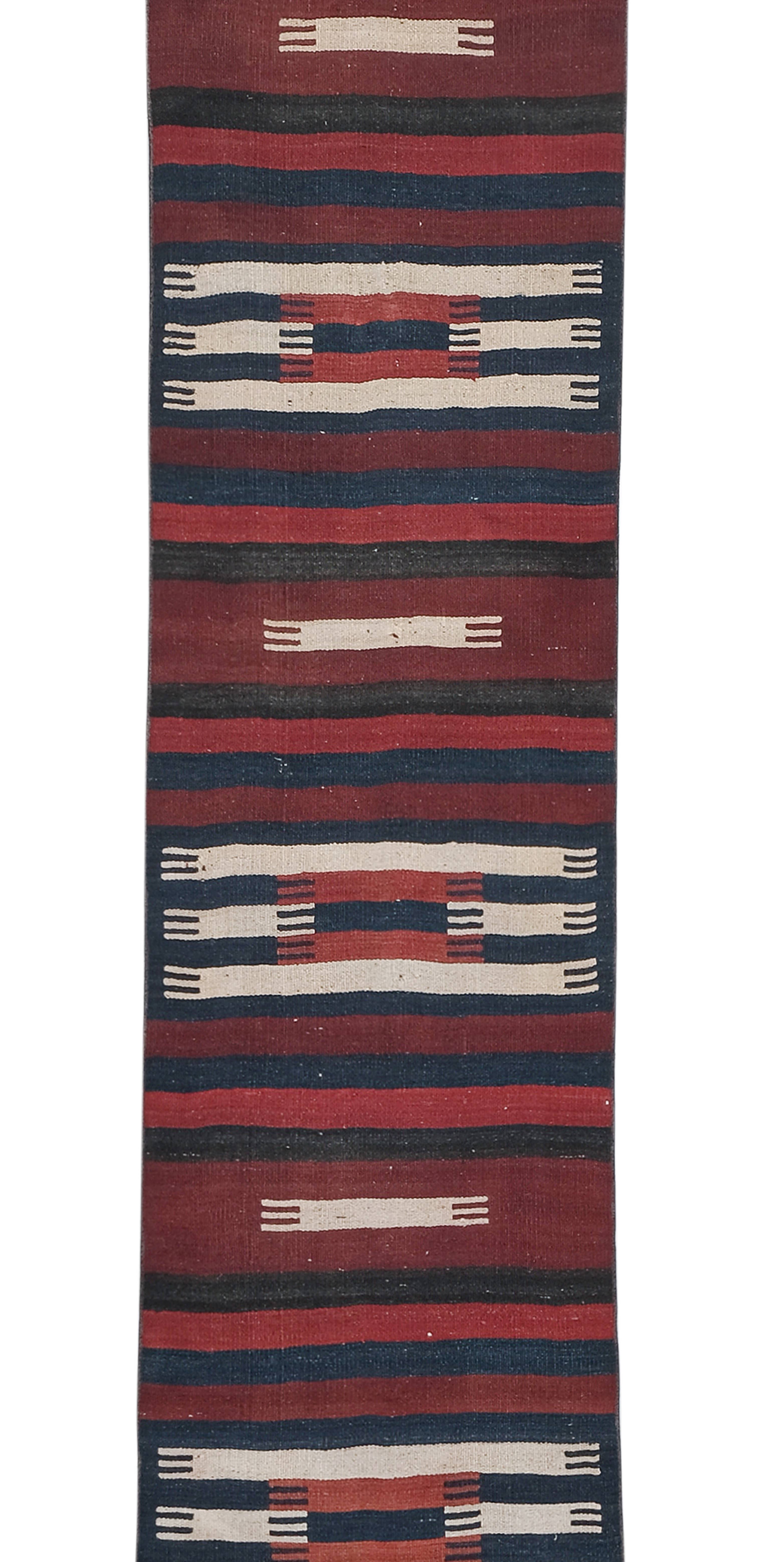 Vintage Turkish Kilim Runner 2'7'' x 23'2''