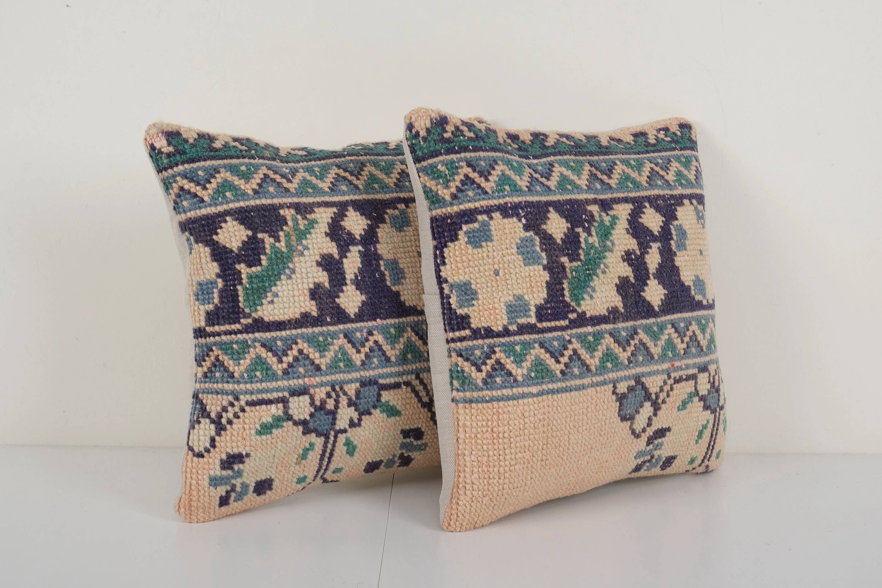Rug Pillow Cover Set of 2 | 15'' x 15''