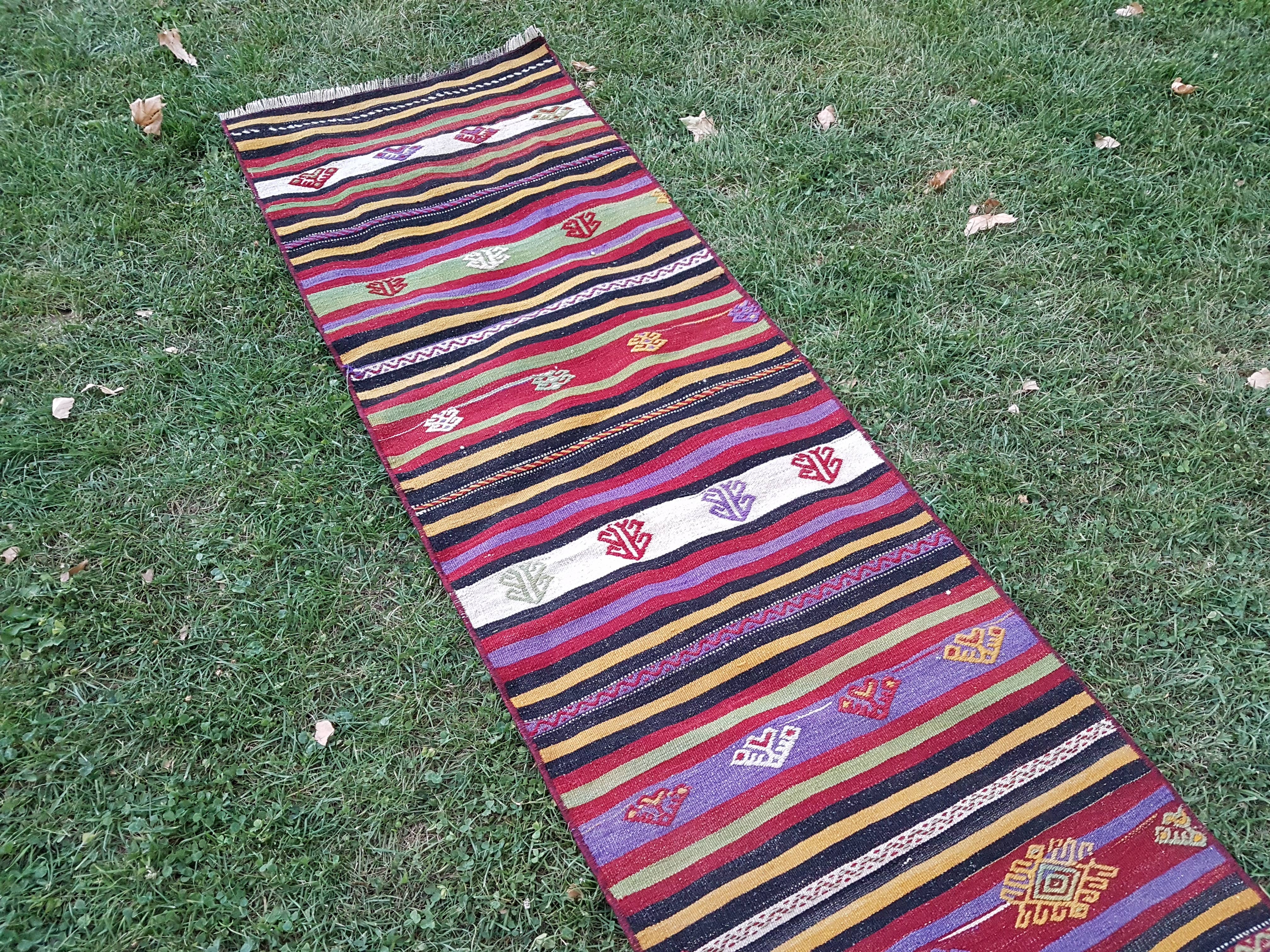 Vintage Turkish Kilim Runner 2'1'' x 20'11''