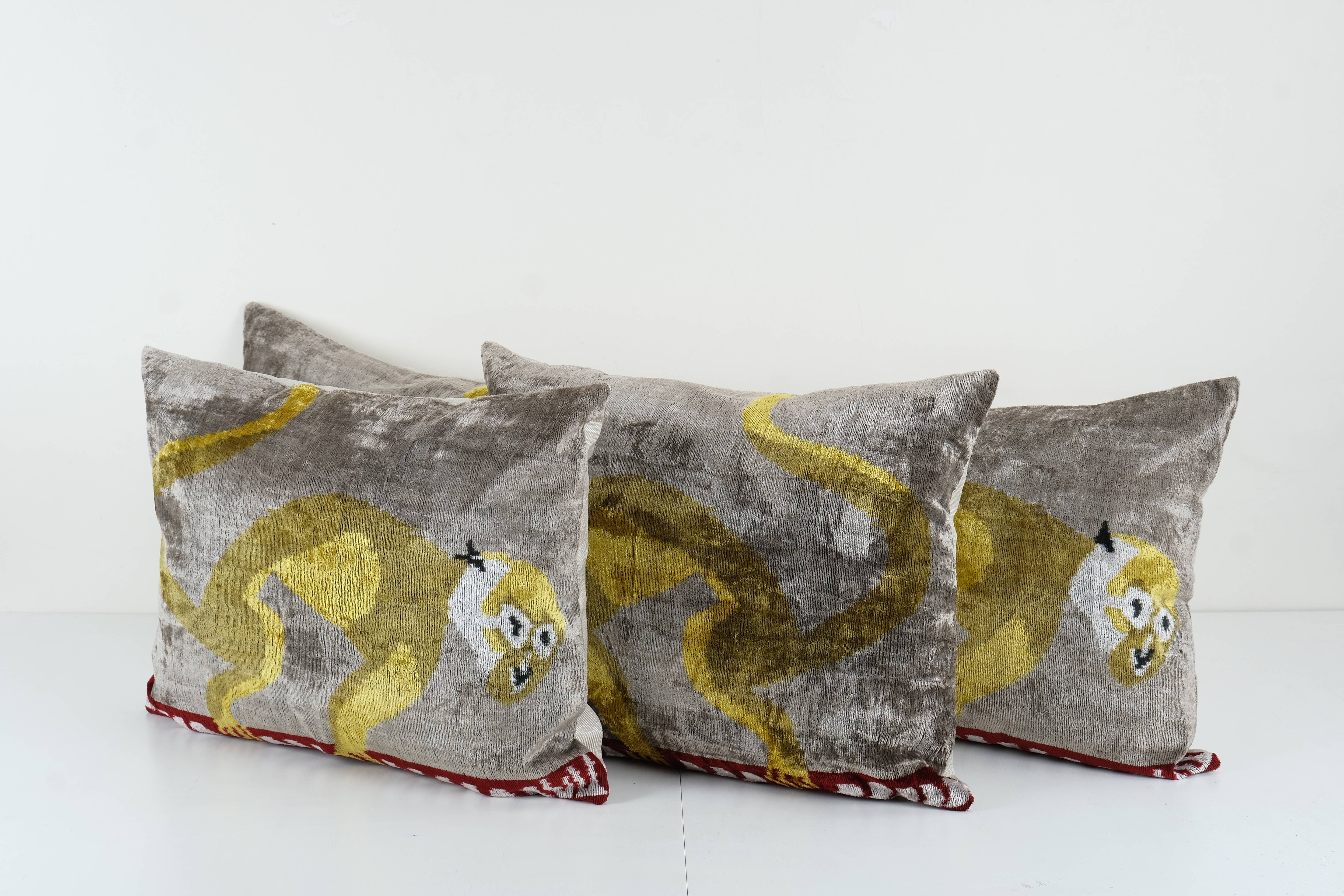 Silk Ikat Velvet Pillow Cover Set of 2 | 17'' x 48''