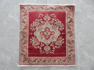 Vintage Turkish Yastik Rugs Set of 2 | 24'' x 24''