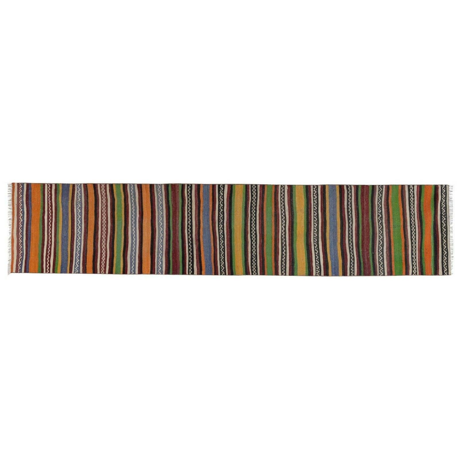 Vintage Turkish Kilim Runner 2'3'' x 10'10''