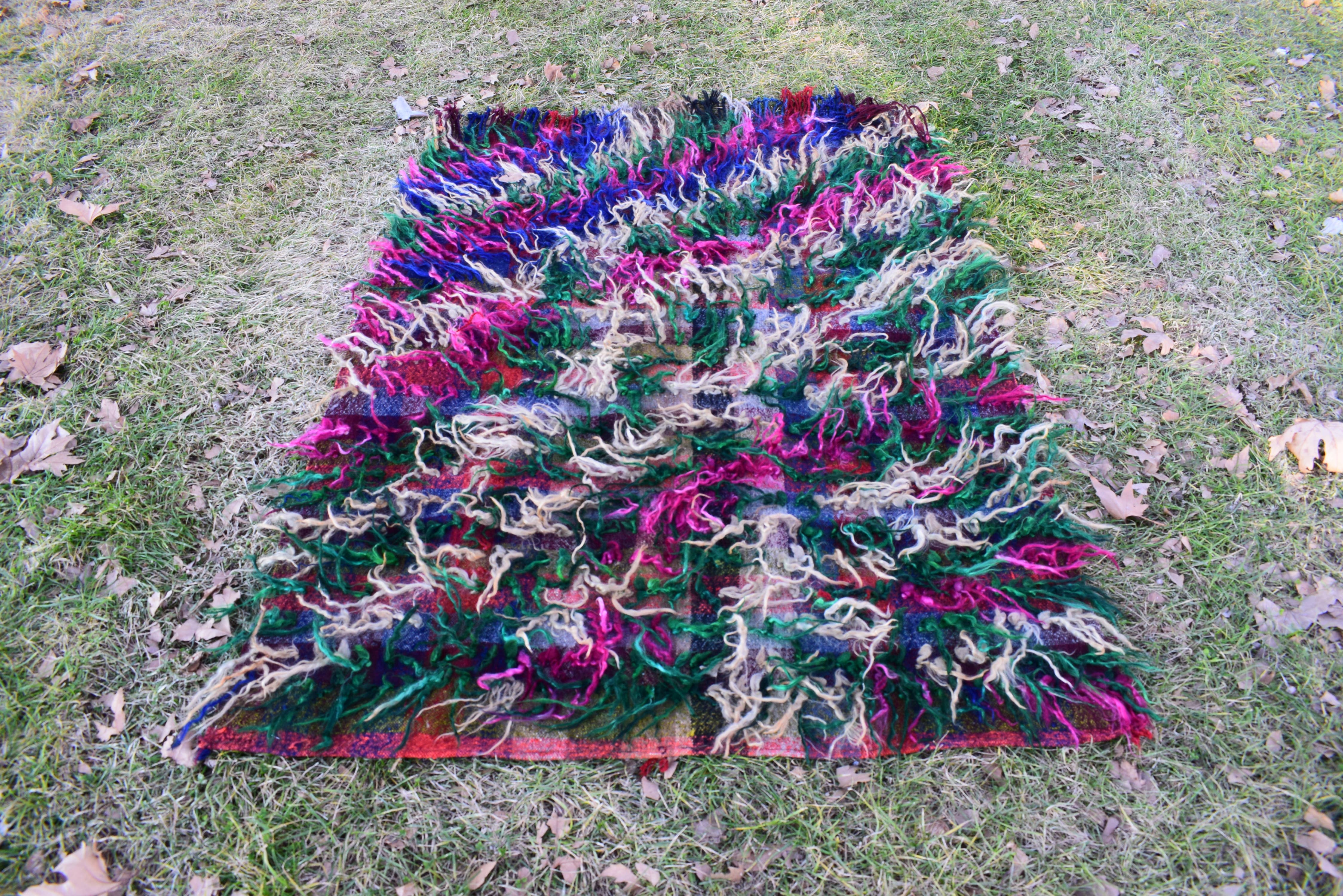Vintage Turkish Shaggy Tulu Rug 41'' x 57''