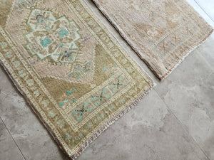 Vintage Turkish Yastik Rugs Set of 2 | 20'' x 39''