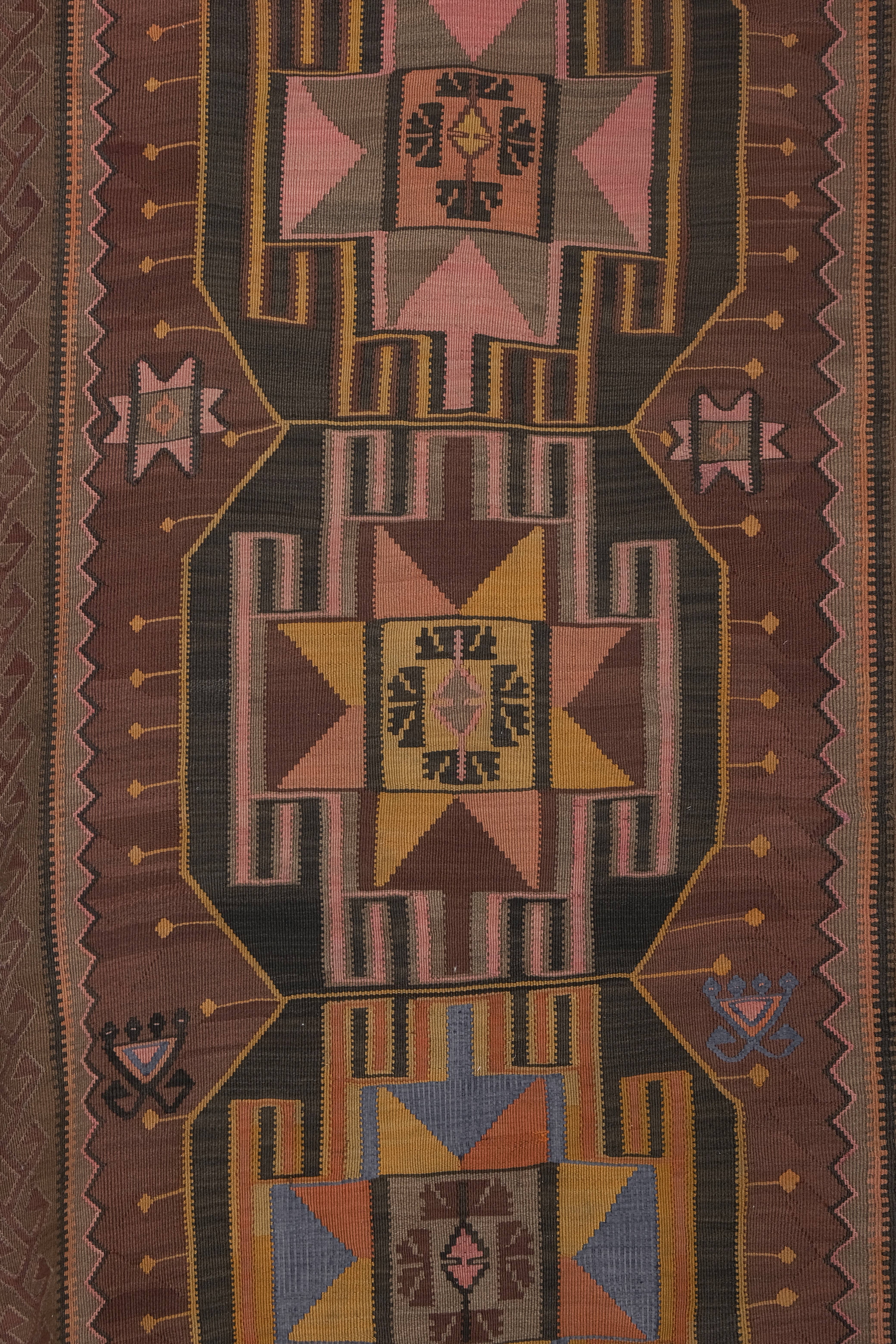 Vintage Kars Kilim Rug 4'4'' x 8'7''