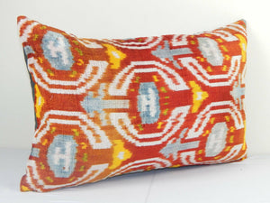 Silk Ikat Velvet Pillow Cover | 16'' x 24''
