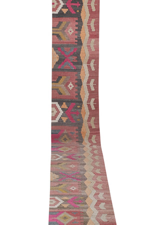 Vintage Turkish Kilim Runner 2'6'' x 21'1''
