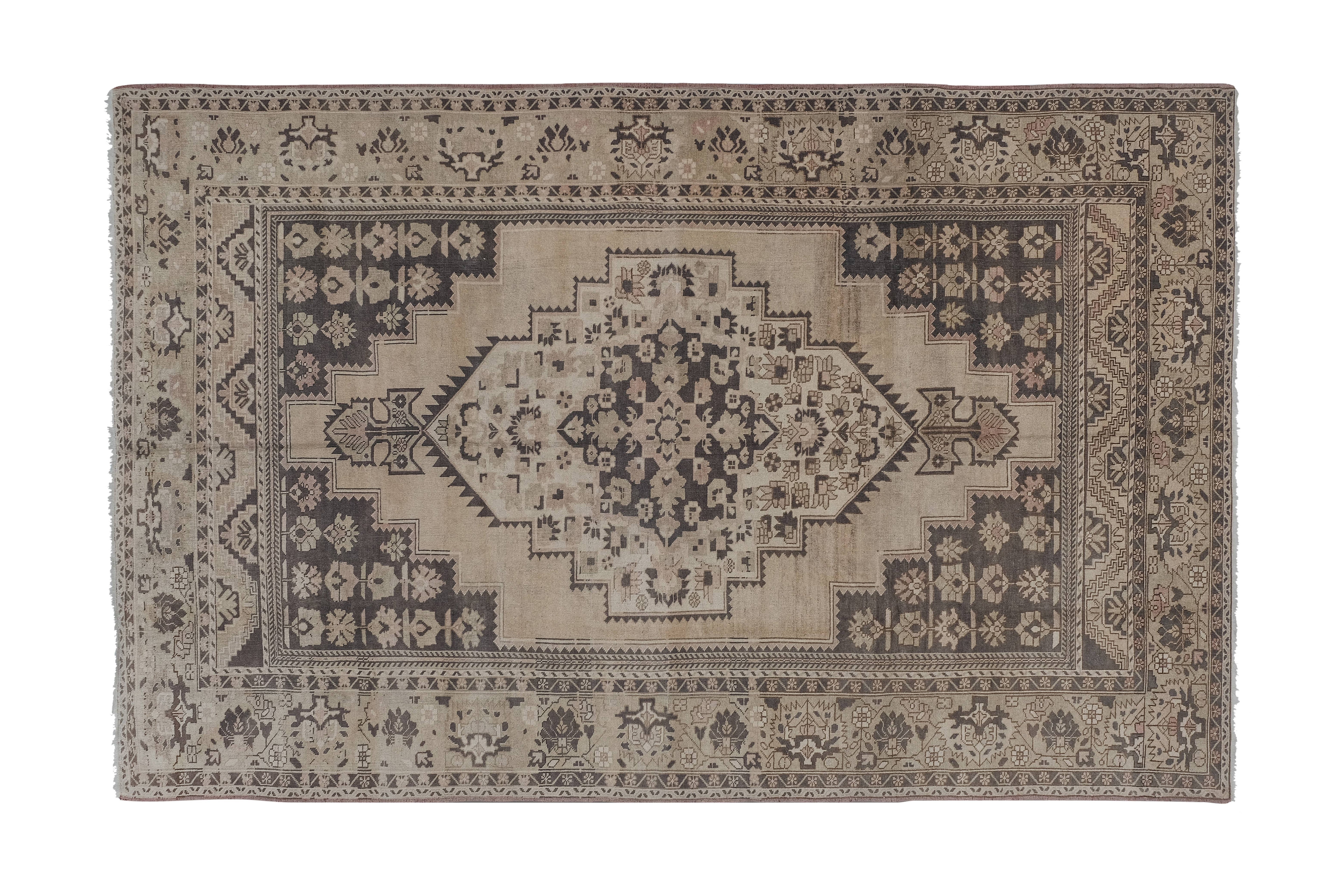 Vintage Turkish Konya Rug 7'7'' x 12'2''