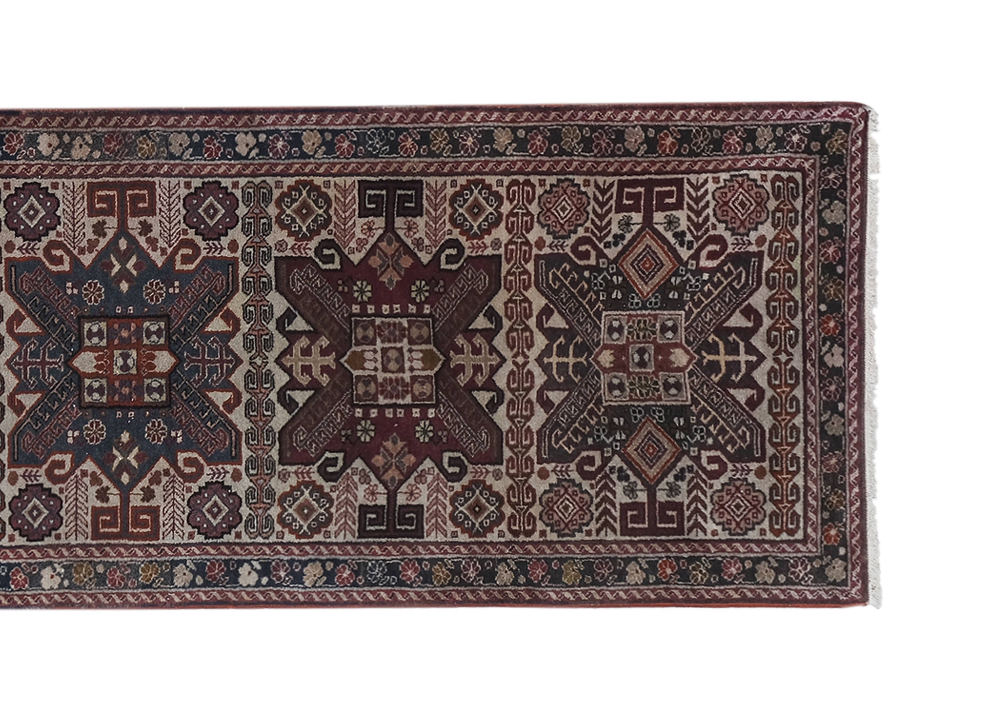 Vintage Turkish Anatolian Runner Rug 2'6'' x 10'