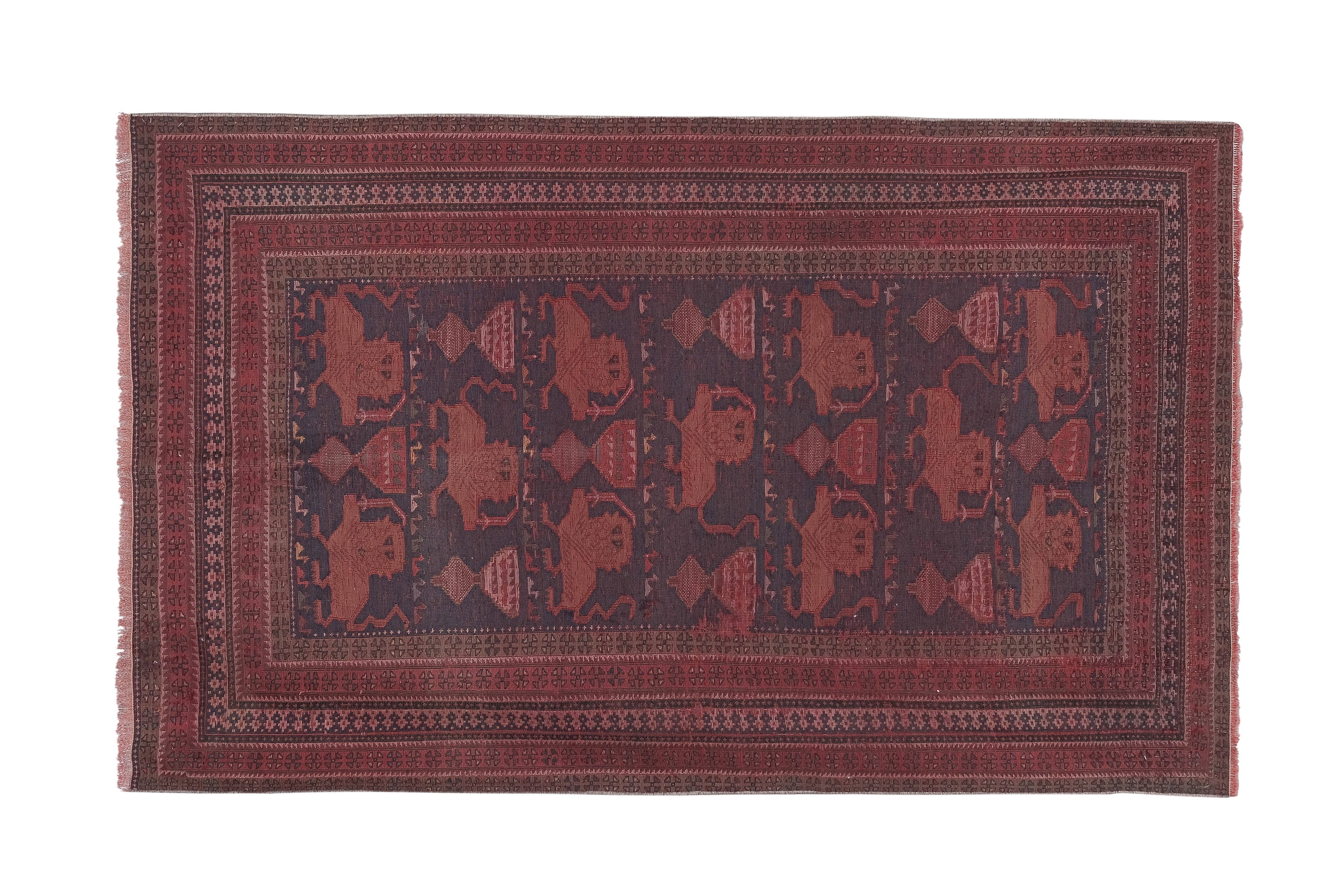 Vintage Turkish Soumac Rug 3'10'' x 6'2''