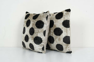 Silk Ikat Velvet Pillow Cover Set of 2 | 16'' x 16''