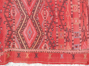 Vintage Turkish Konya Kilim Runner 3'10'' x 11'7''