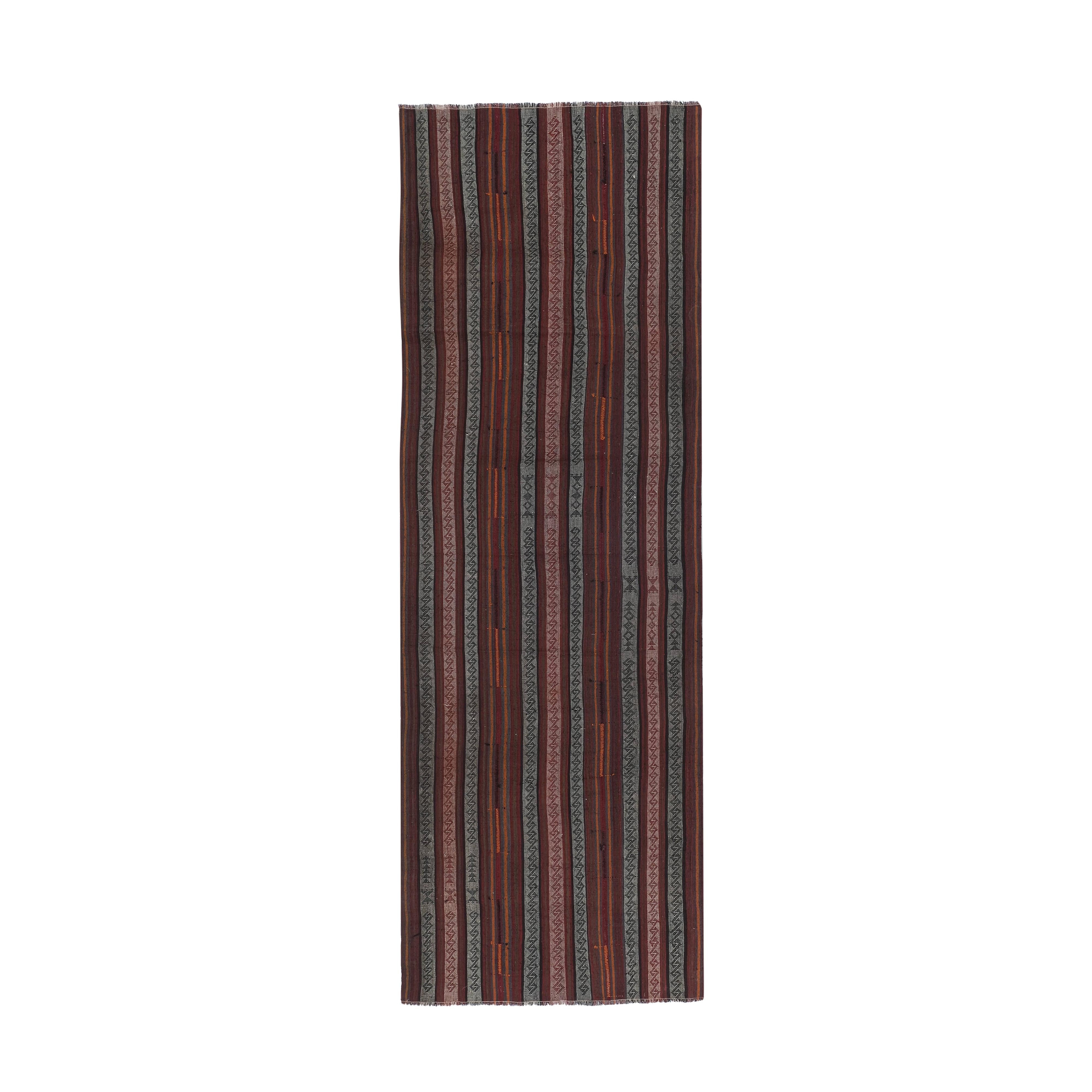 Vintage Turkish Kilim Rug 4'4'' x 13'