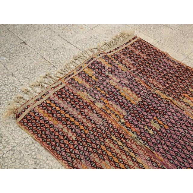 Vintage Turkish Kilim Rug 4'2'' x 5'