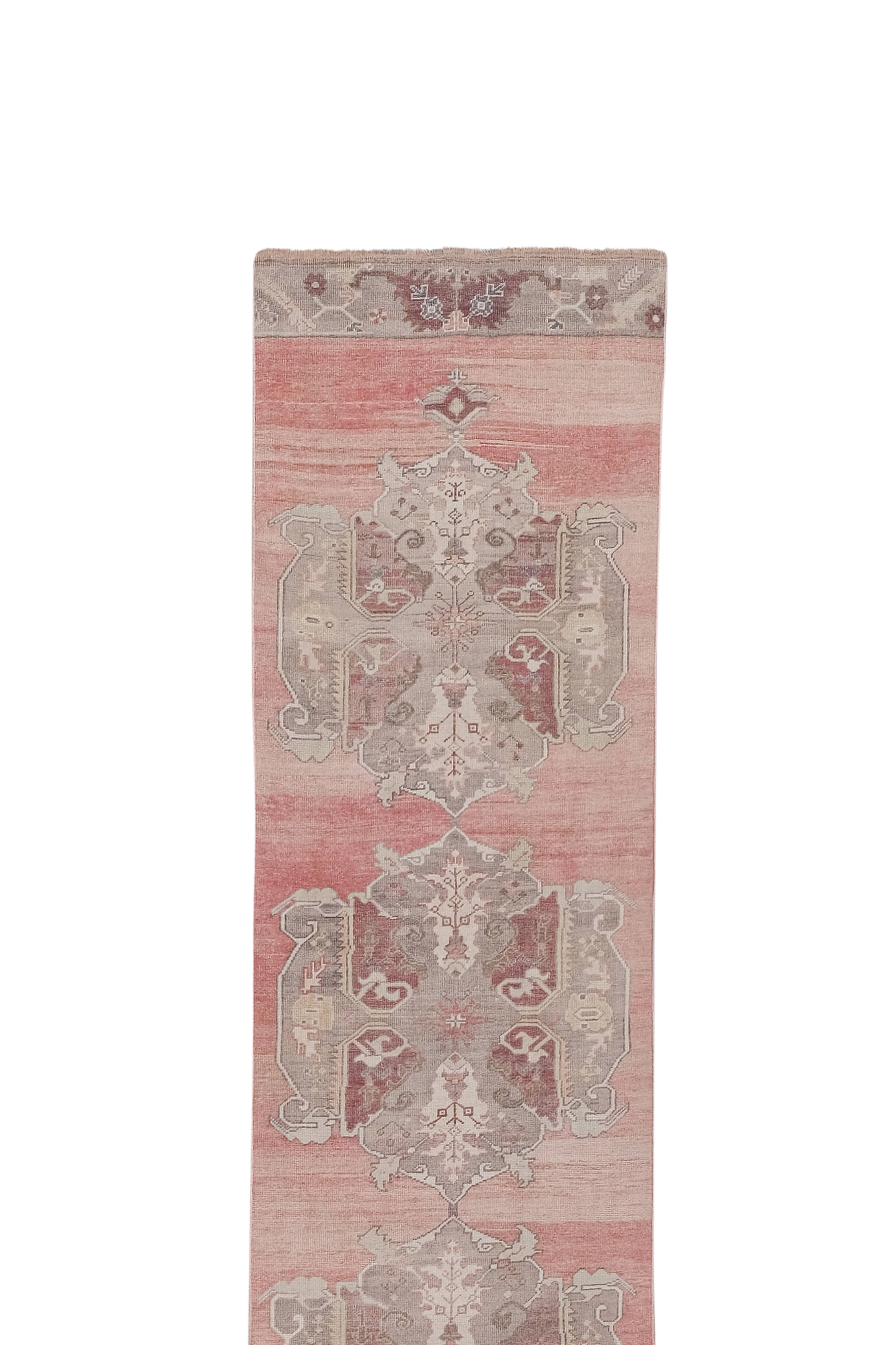 Vintage Oushak Runner 3'3'' x 23'7''