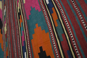 Vintage Turkish Kilim Rug 5'1'' x 11'11''