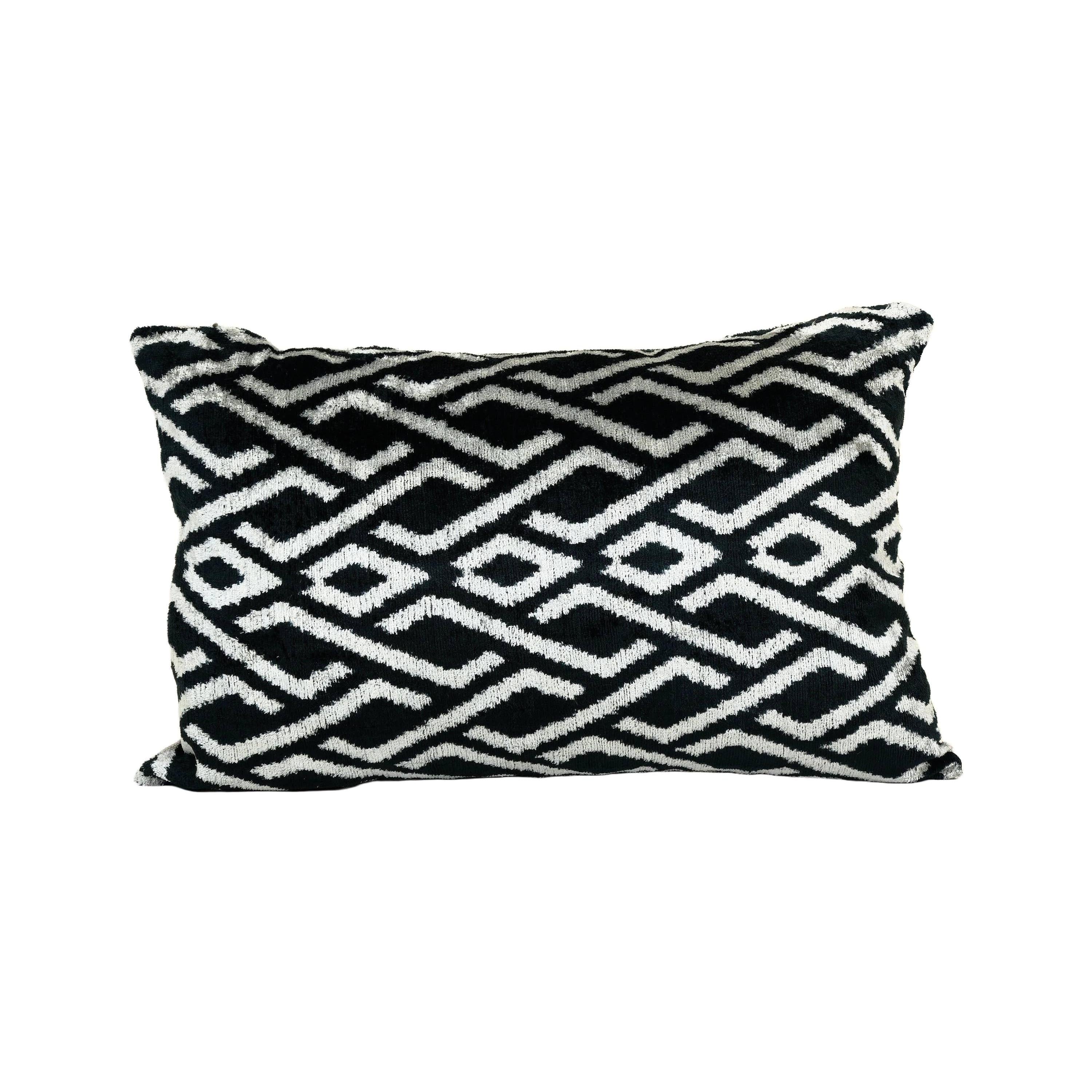 Silk Ikat Velvet Pillow Cover | 16'' x 24''