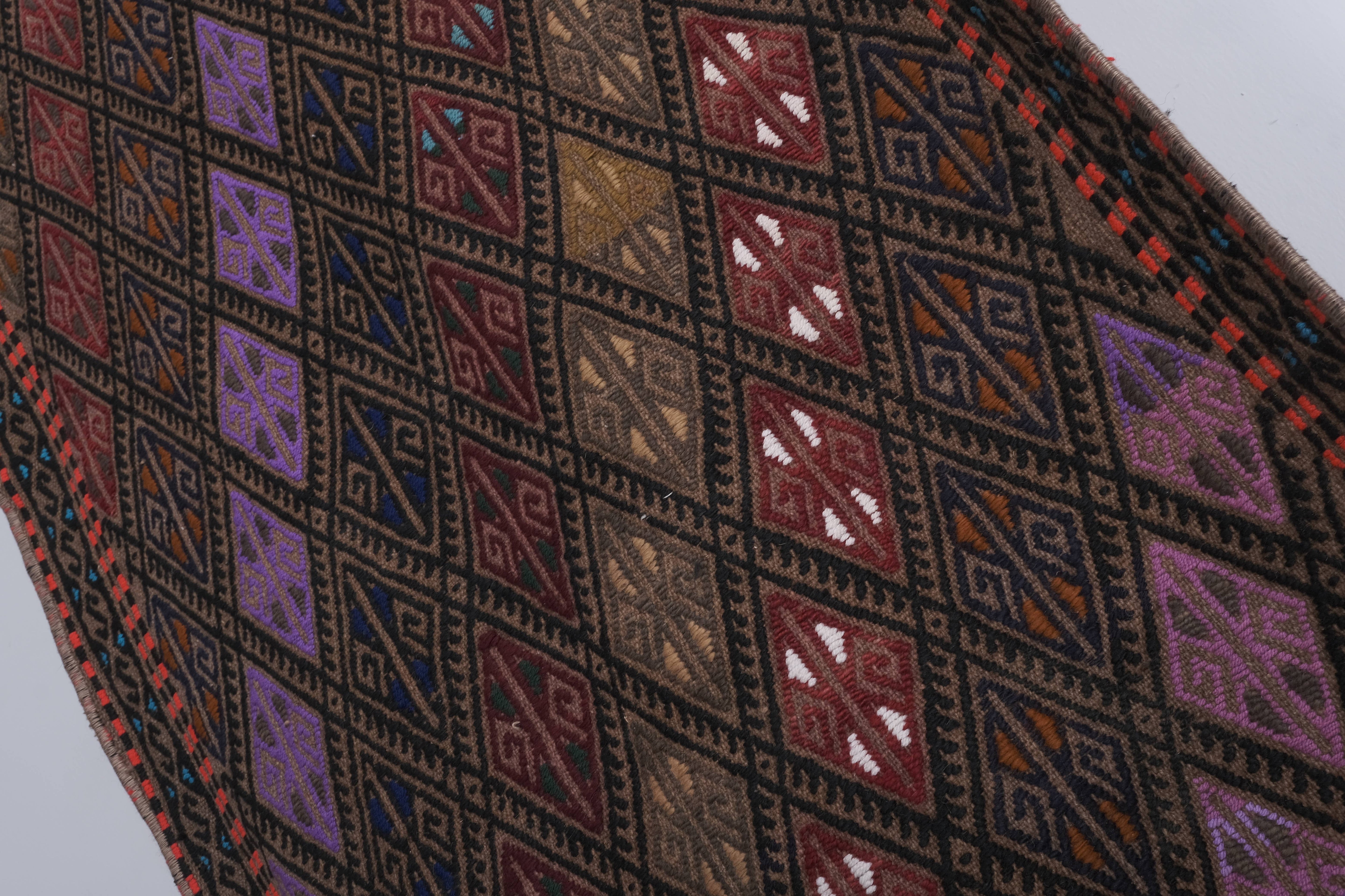 Vintage Turkish Kilim Runner 2'2'' x 16'1''