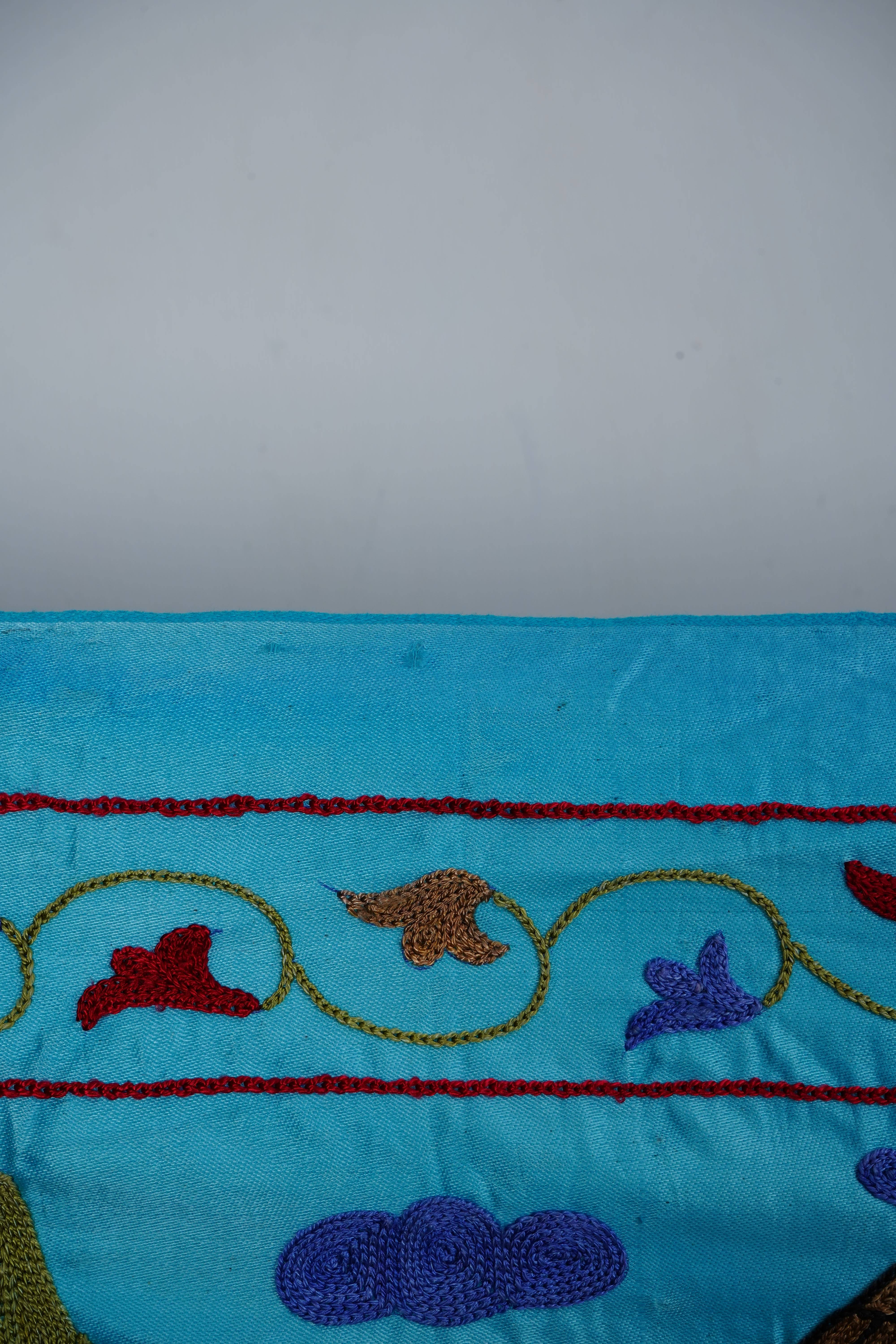 Hand-Embroidered Suzani Wall Hanging & Bedspread 3'5'' x 6'3''