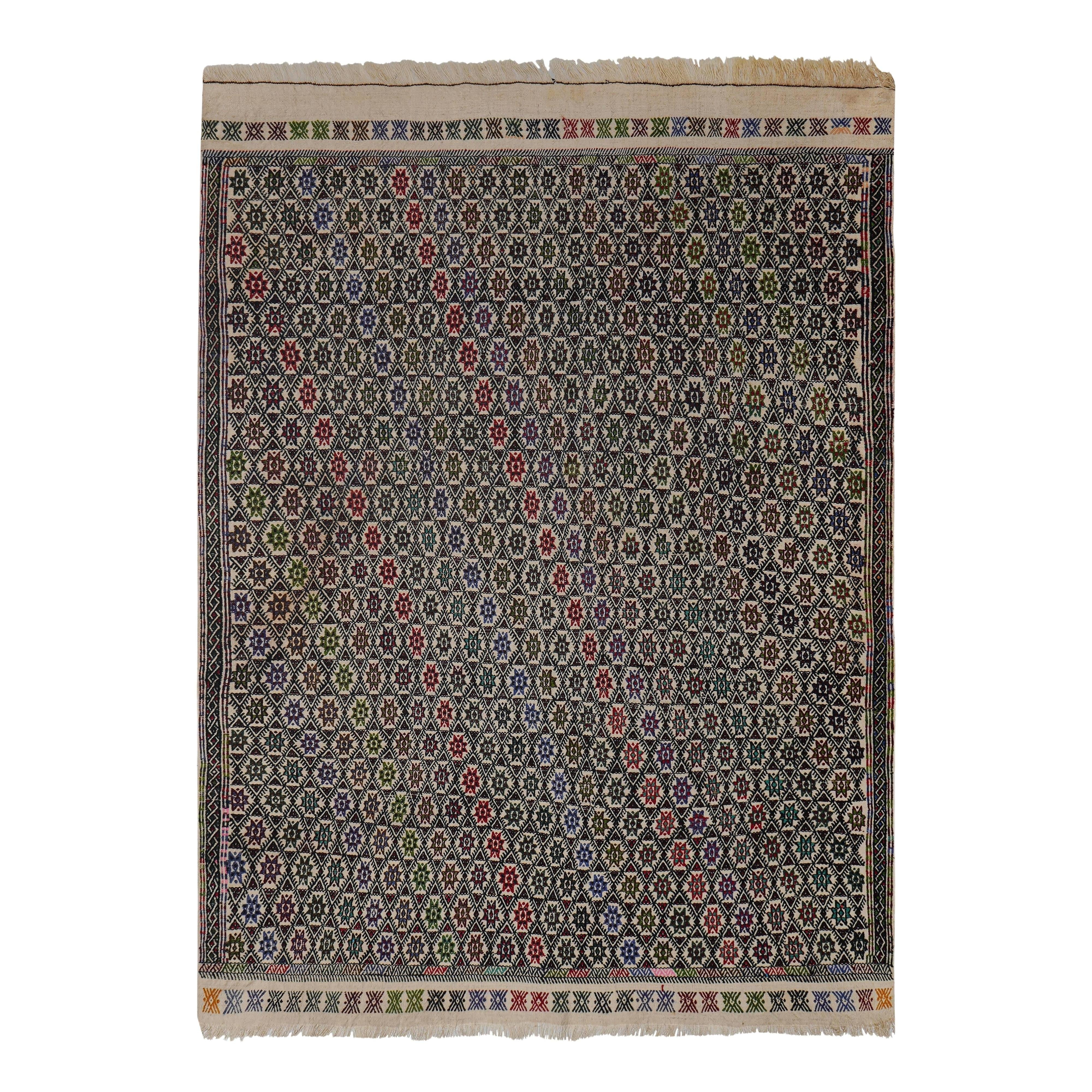 Vintage Turkish Kilim Rug 4'8'' x 6'9''