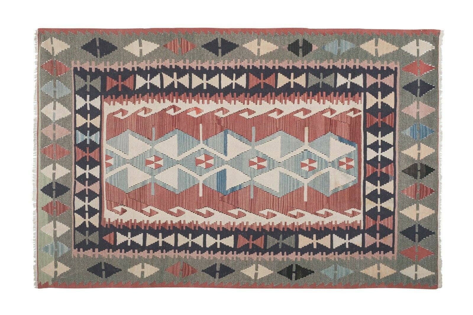 Vintage Turkish Anatolian Kilim Rug 4'8'' x 7'3''