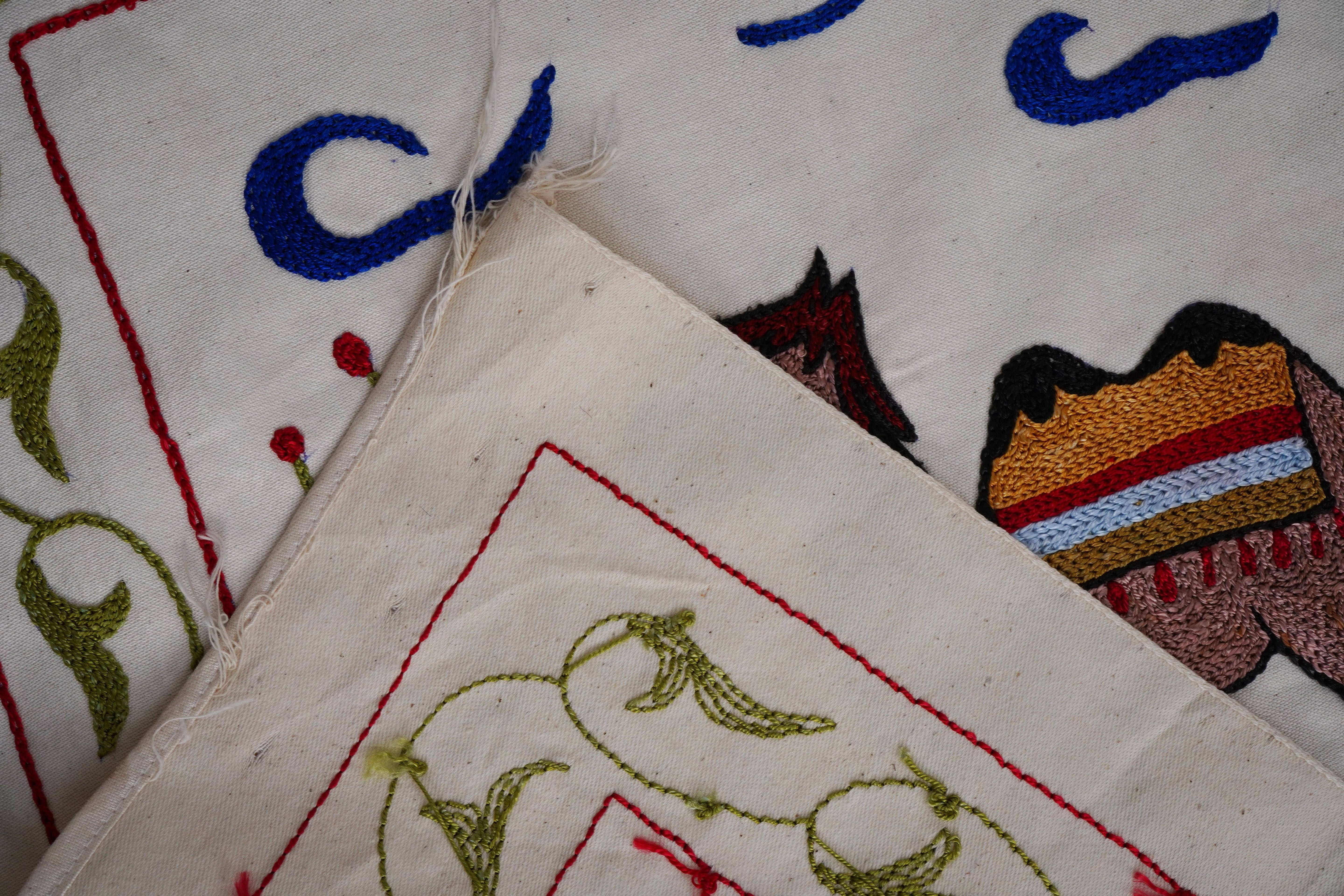 Camel Silk Suzani Wall Hanging & Bedspread 1'8'' x 6'3''