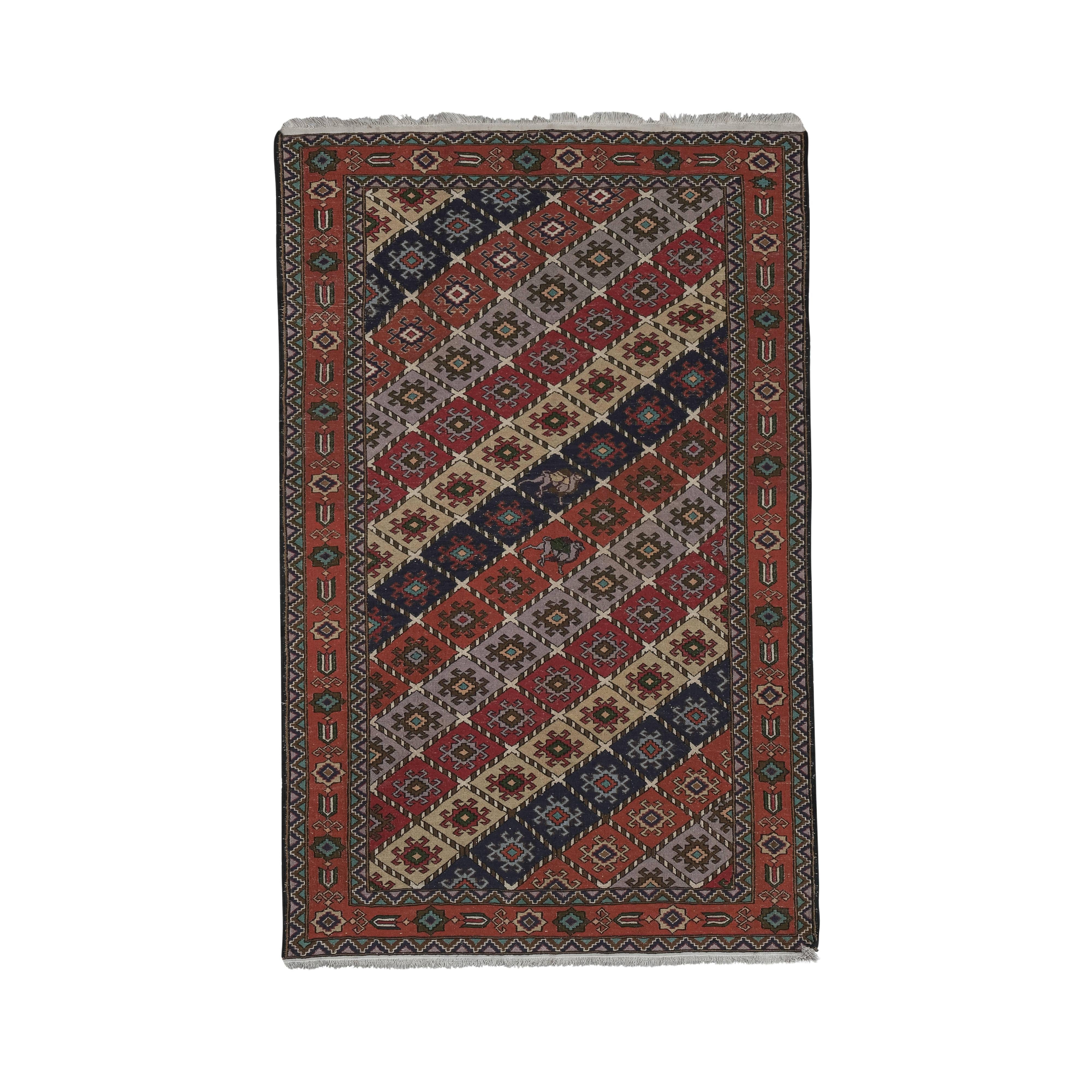 Vintage Turkish Kilim Rug 4'2'' x 6'5''