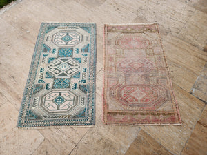 Vintage Turkish Yastik Rugs Set of 2 | 22'' x 36''