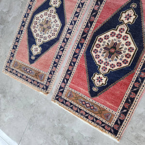 Vintage Oushak Yastik Rugs Set of 2 | 22'' x 41''