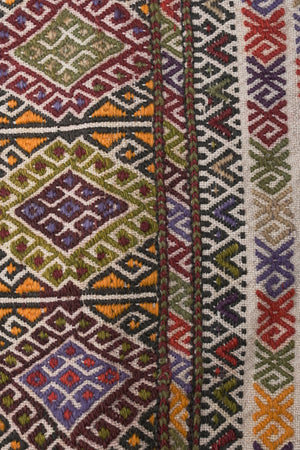 Vintage Turkish Anatolian Kilim Rug 4'6'' x 11'7''