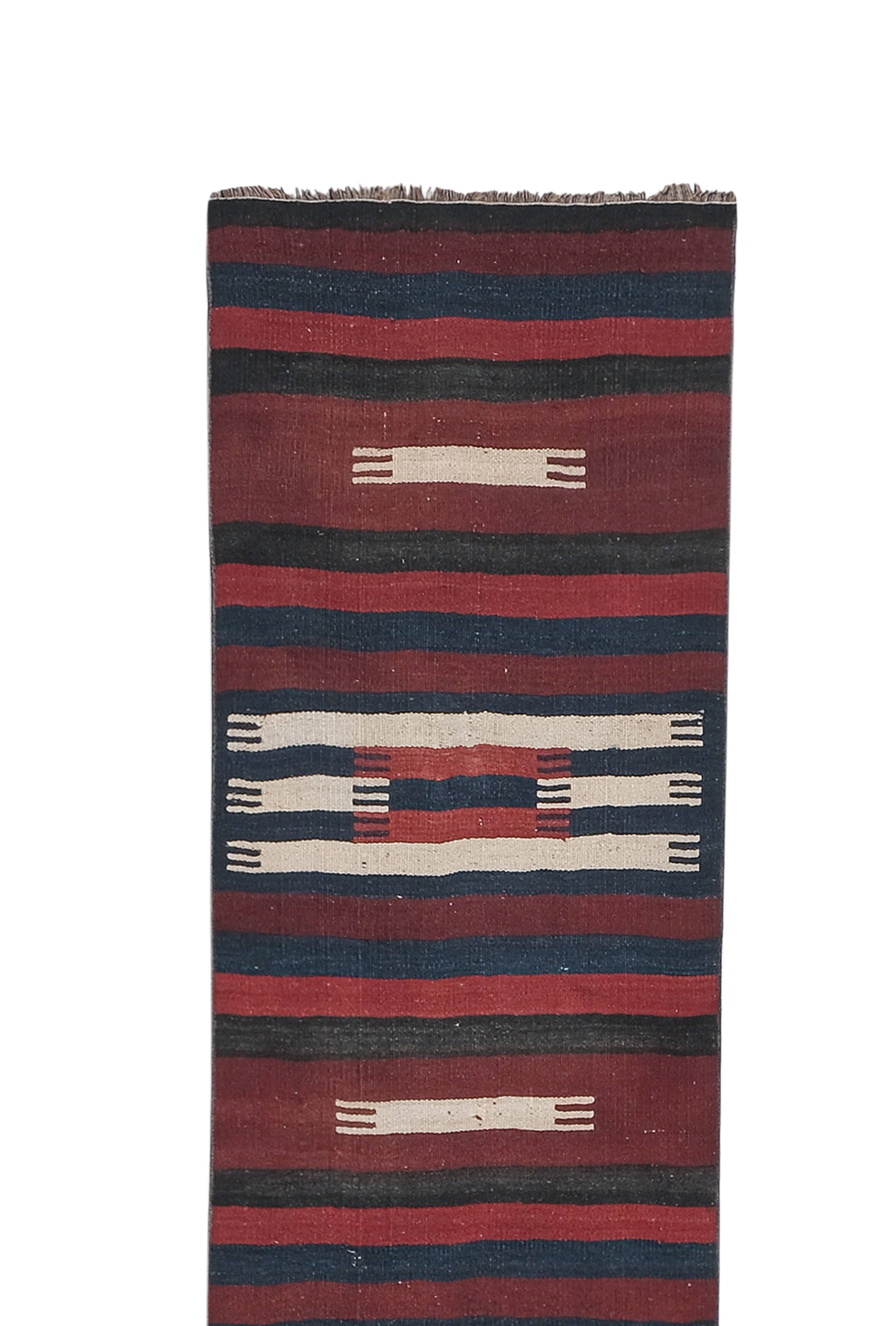 Vintage Turkish Kilim Runner 2'7'' x 23'2''