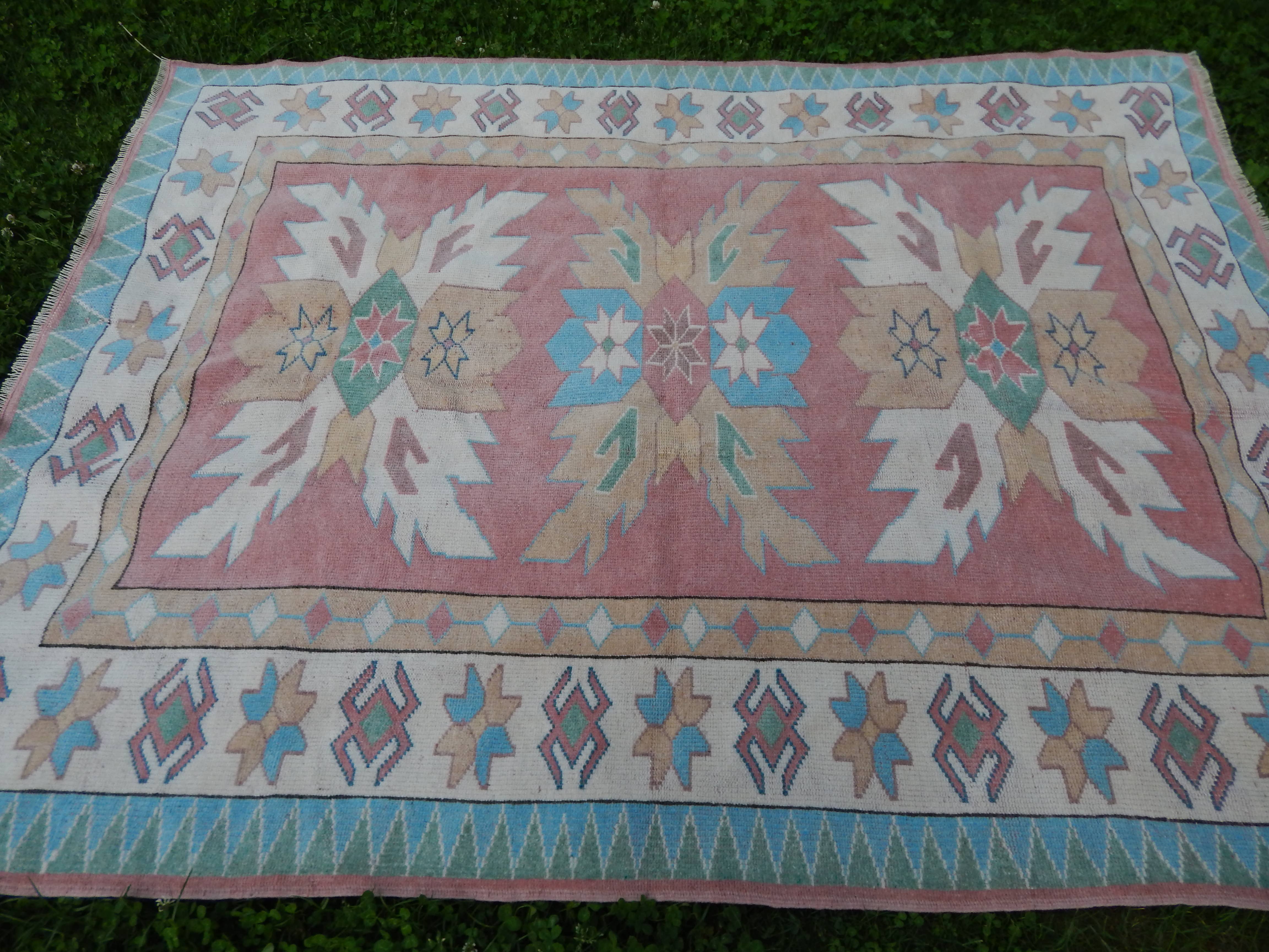 Vintage Oushak Rug 5'7'' x 7'1''